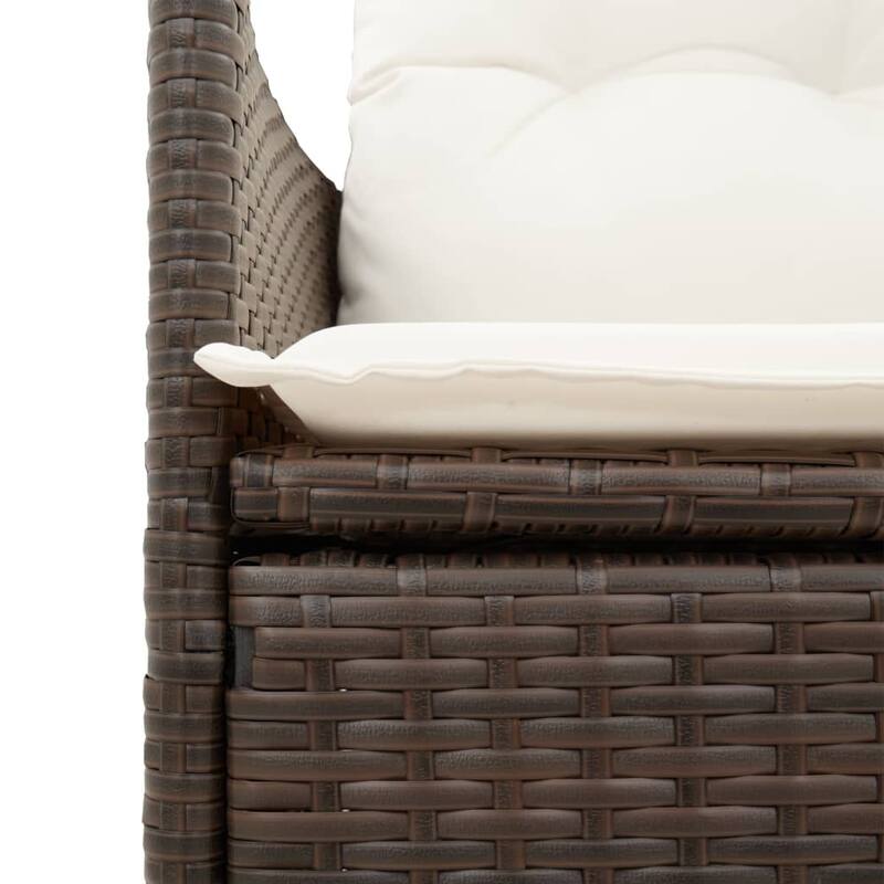 vidaXL Reclining Patio Chairs with Cushions Armchair Outdoor Seating Poly Rattan - 23.2 x 22.0 x 36.2