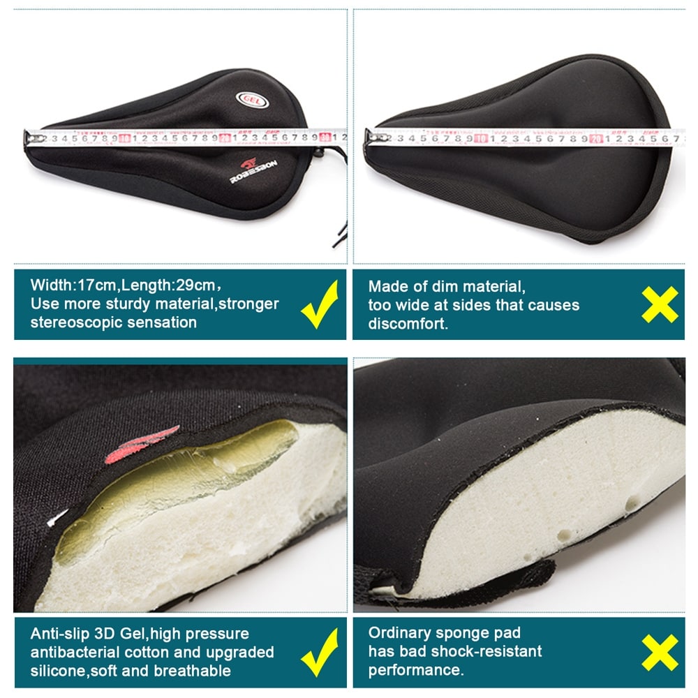 Silicone Bicycle Cycling Bike Saddle Breathable Gel Cushion Soft Pad Seat Cover