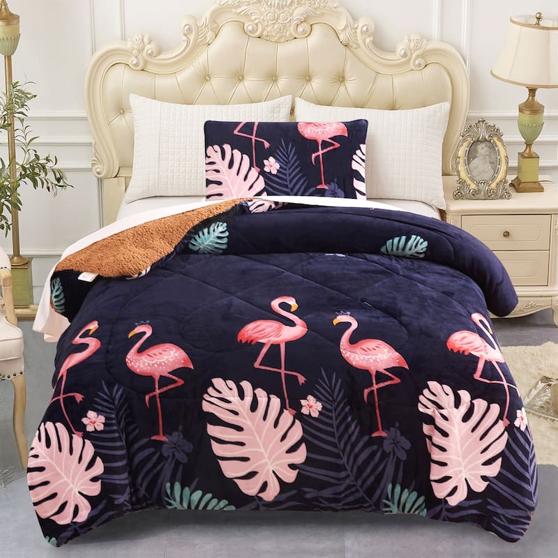 Unicorn Flamingo Kids Comforter Set Best Gift - Flamingo