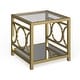preview thumbnail 4 of 21, Pehrson Contemporary 24-inch Glass Top Metal 1-Shelf Side Table by Silver Orchid