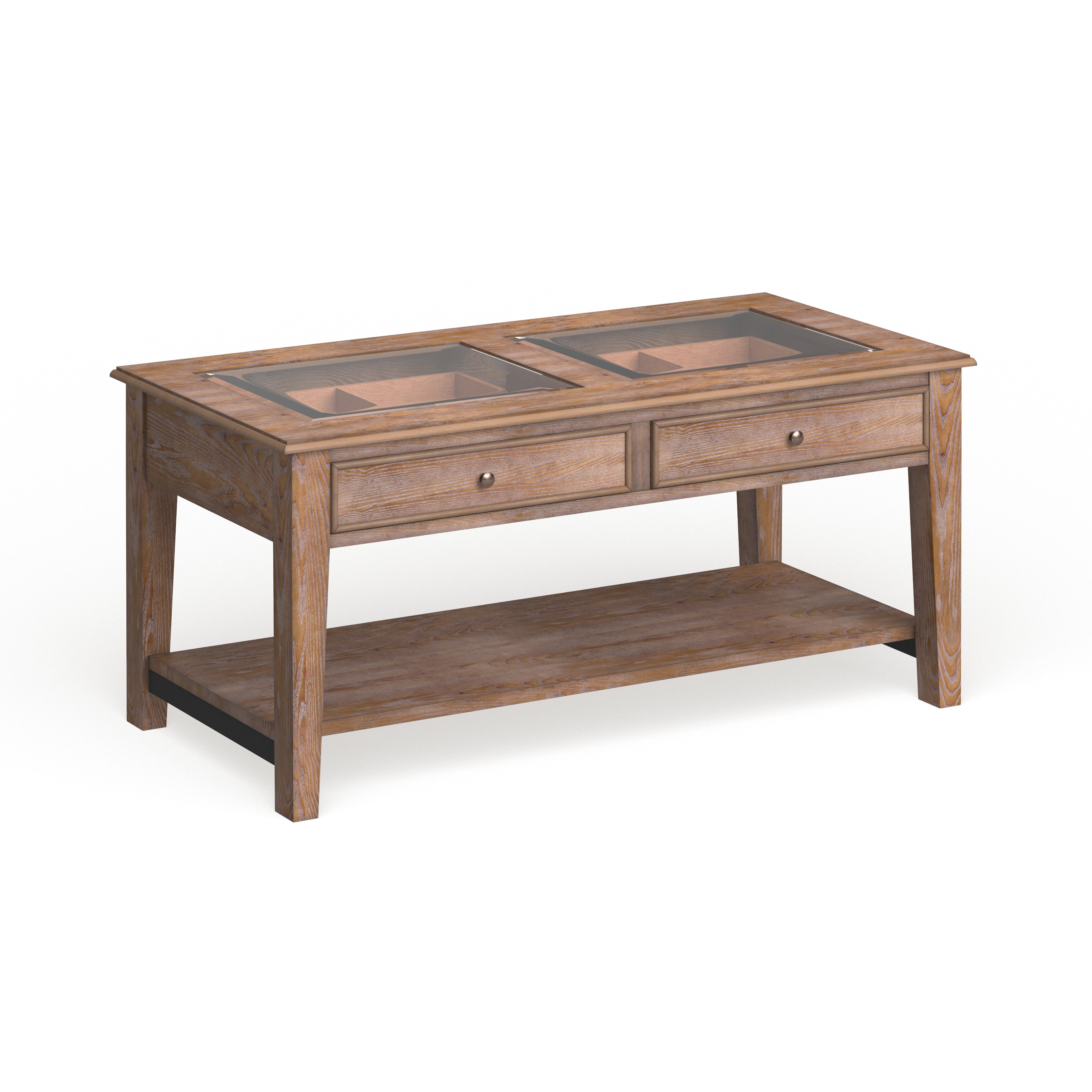 Orville Display Top Cocktail Table Burnt Oak Overstock 17769772