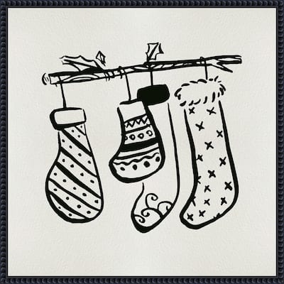Sleep Tight II by Melissa Wang (22 x 22 in.), Framed Canvas Wall Art Print - Sylvie Beaded Black