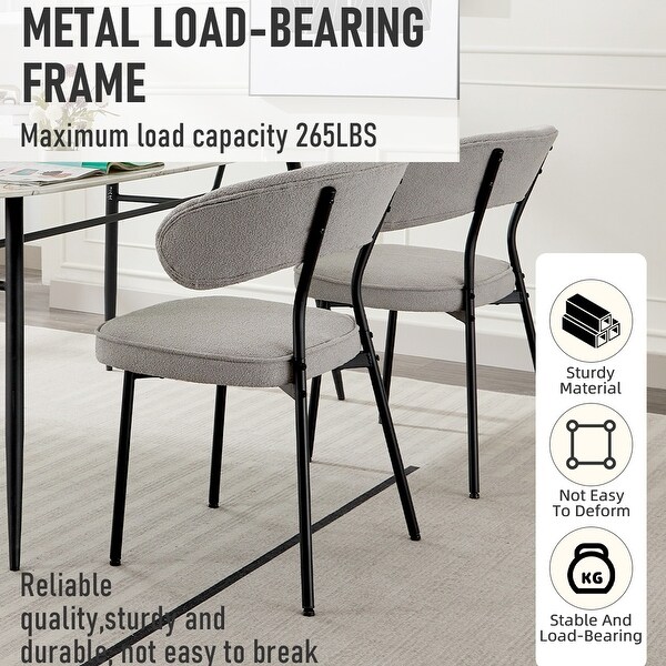 m*h様 SISANDI MIES CLASSIC midnight black XINMICS Dining Chairs with Curved Backrest, Modern Fabric