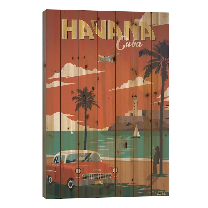 Havana Print On Wood by IdeaStorm Studios - Multi-Color - 26x18x1.5
