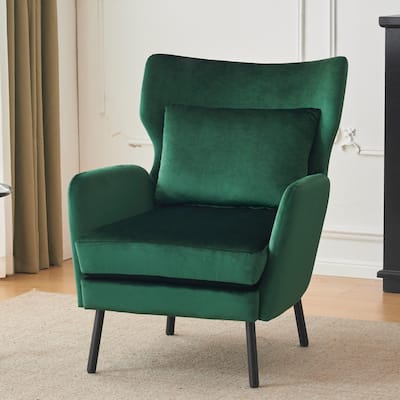 Stylish Wing Back Velvet Accent Chair by Christopher Knight Home