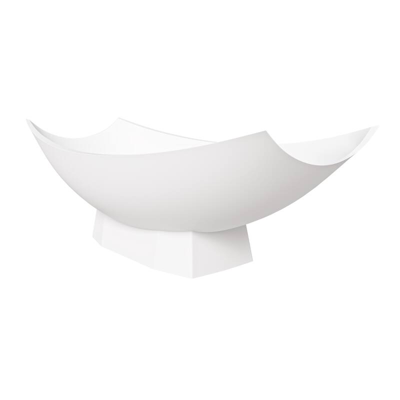 ALFI brand White Matte 71" Solid Surface Resin Free Standing Hammock Style Curved End Bathtub