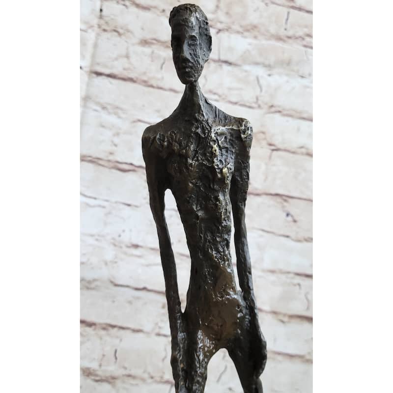 Walking Man After Giacometti Bronze Statue Sculpture Modern Art 18 Inches X 10 Inches