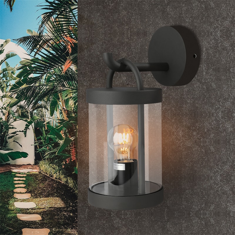 Wall Light Outdoor Lantern E26 Bulb (Not Include) - Grey