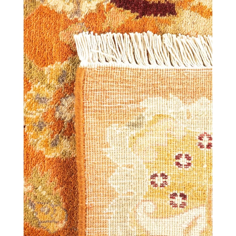 Overton Hand Knotted Wool Vintage Inspired Modern Contemporary Eclectic Brown Area Rug - 6' 0" x 9' 1"