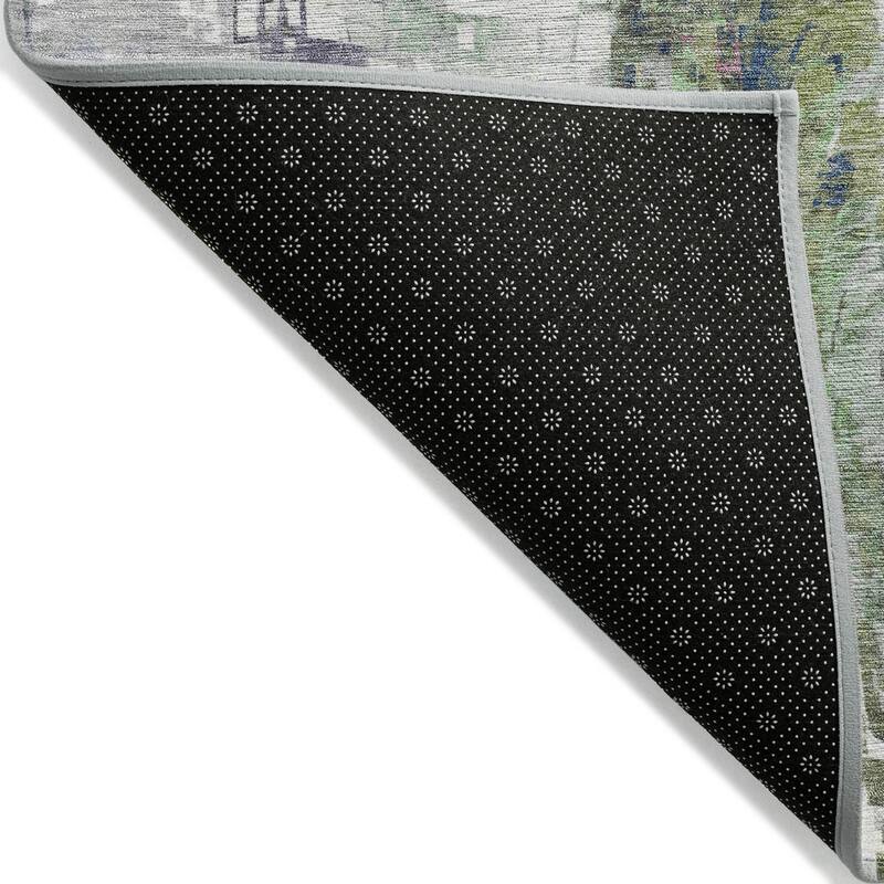 Machine Washable Indoor/ Outdoor Abstract Pixels Chantille Rug