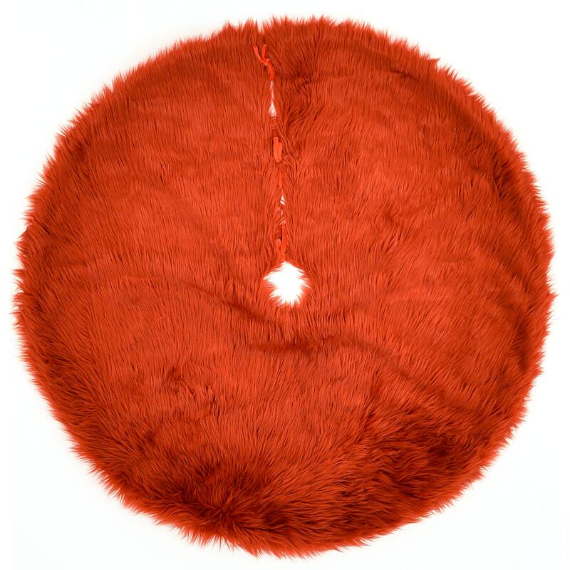 Momeni Furry Tree Skirt - Red - 5' X 5' Round