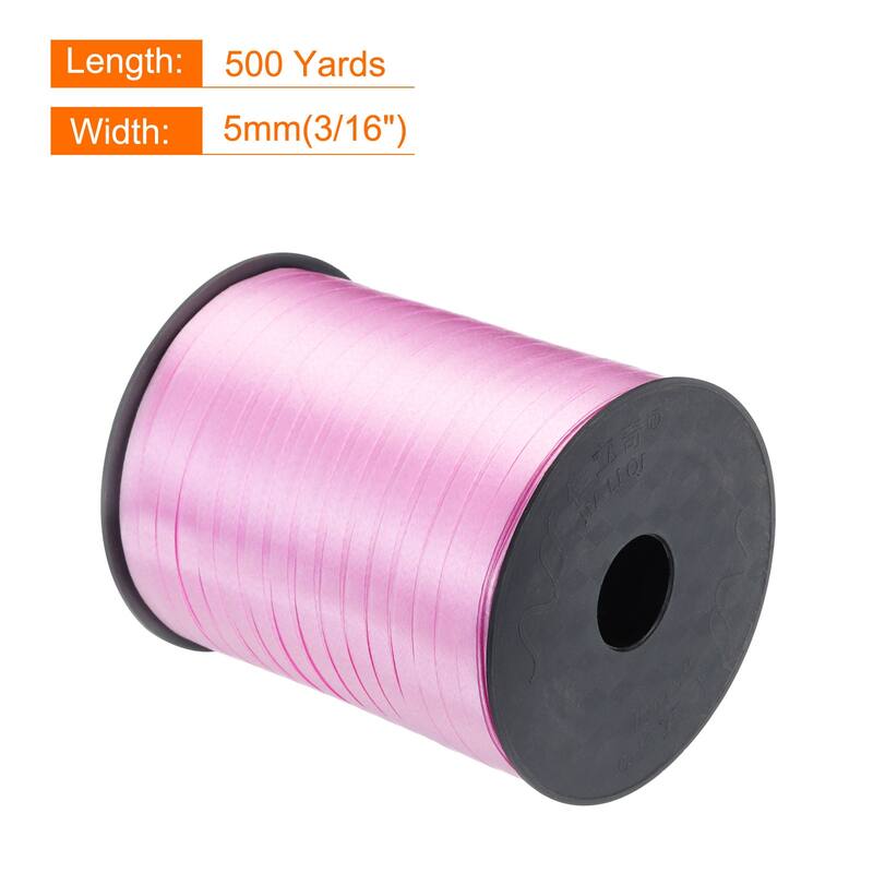 Curling Ribbon Crimped Balloon String Metallic 3/16" for Decoration - Light Pink - 500 Yards
