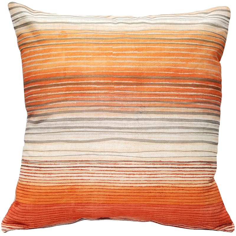 Sedona Stripes Throw Pillow - 17" x17" - Polyester - Orange