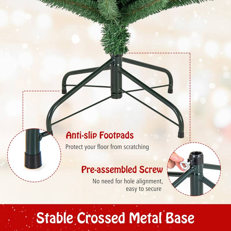 Gymax 5/6 FT Pencil Christmas Tree Artificial Xmas Tree w/ 295/392 - See Details