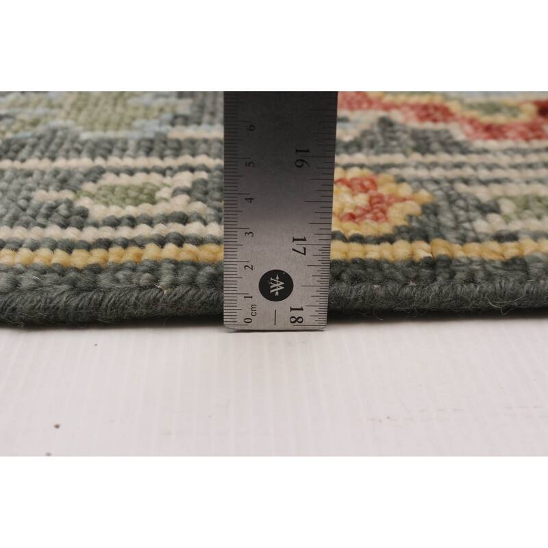 ECARPETGALLERY Hand-knotted Modern Oushak Dark Grey Wool Rug - 7'11 x 9'11
