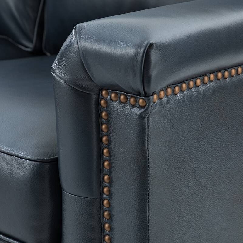 Irene Transitional Sofa with Nailhead Trim and Solid Wooden Legs