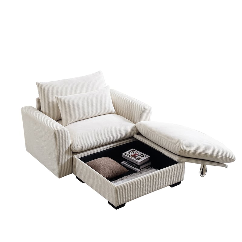Luxurious corduroy fabric ergonomic soft sofa