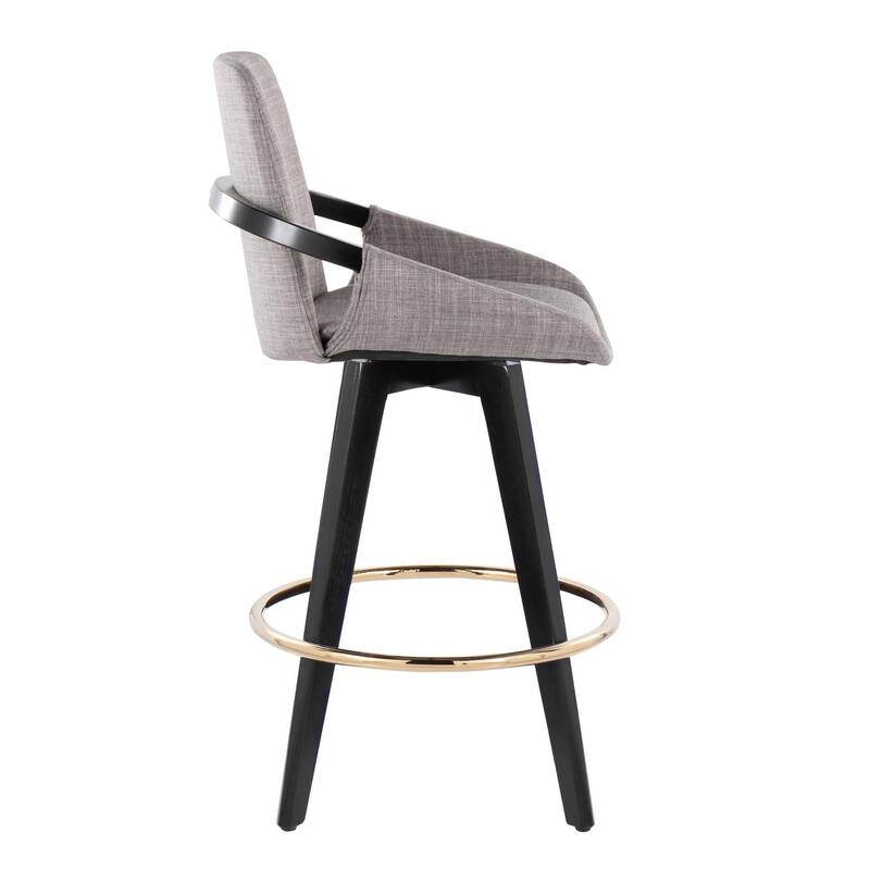 Carson Carrington Pugo Fixed-Height Counter Stool with Black Wood Base (Set of 2)