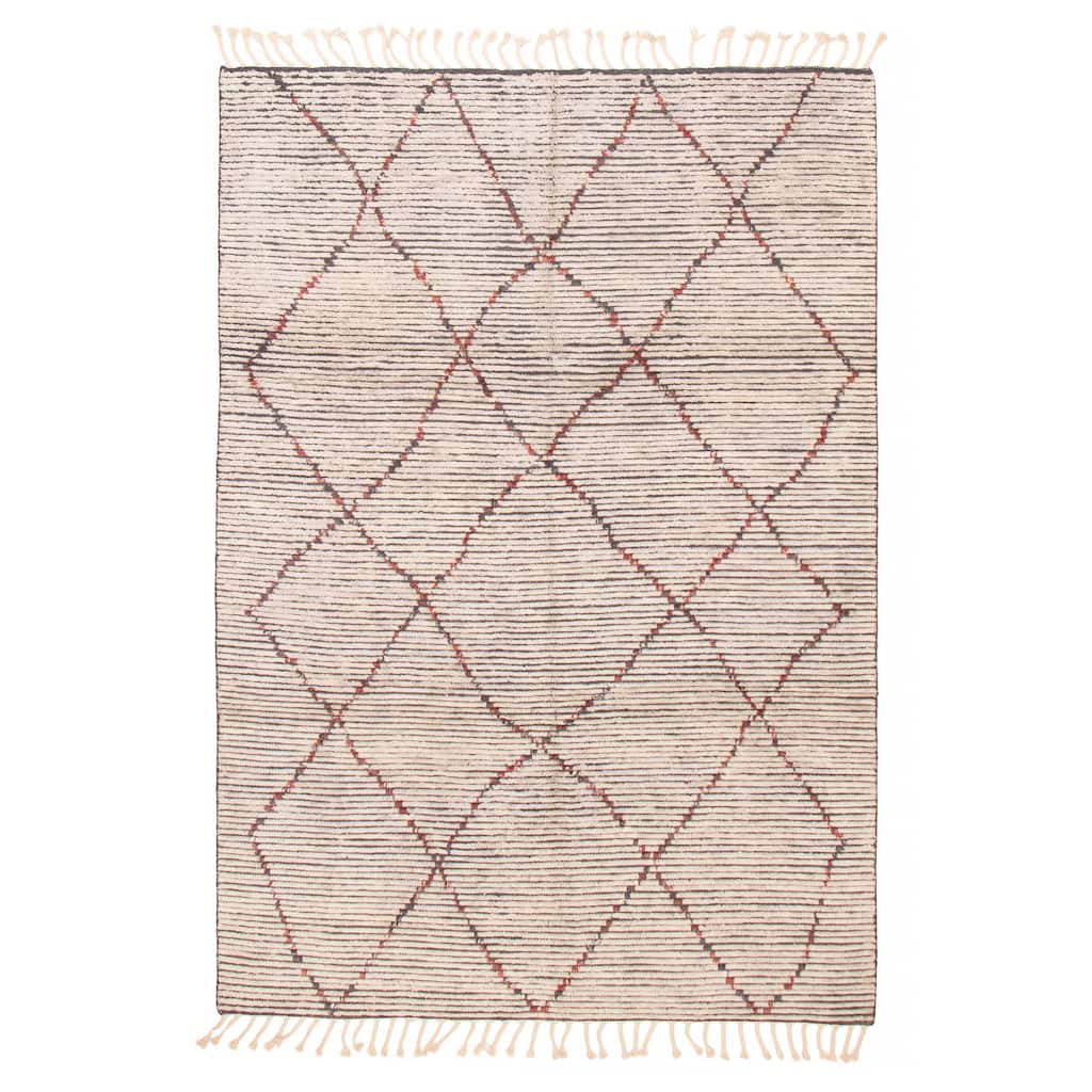 ECARPETGALLERY Hand-knotted Tangier Ivory Wool Rug - 6'10 x 10'0