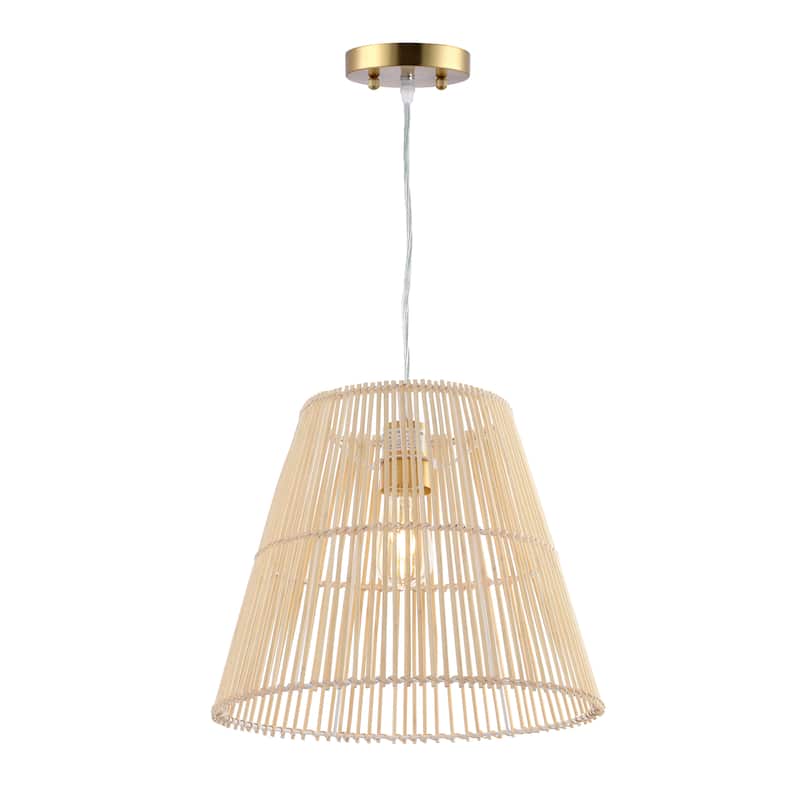 SAFAVIEH Lighting Egne 14.5-inch Pendant - 15" W x 15" D x 12-192" H - Natural - 15Wx15Dx192H