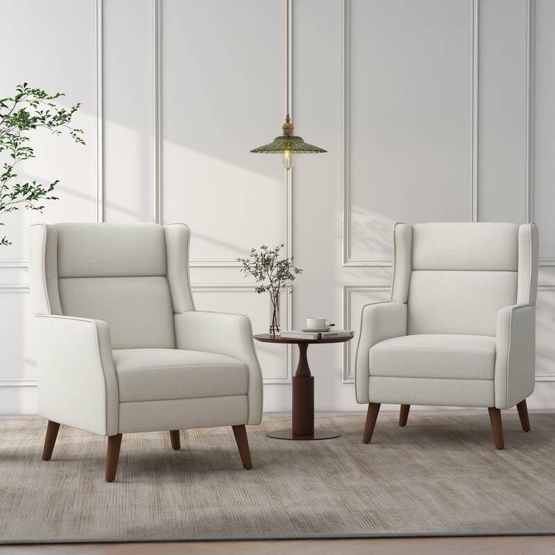 Set of 2 Upholstered Modern Accent Chair Living Room Armchairs