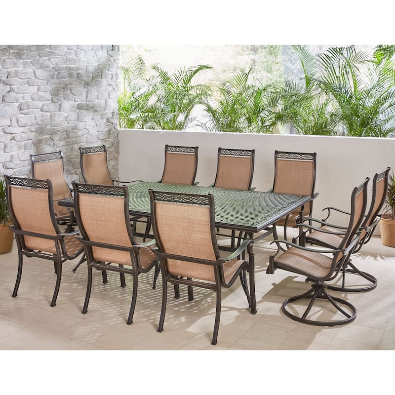 Hanover Manor 11-piece Outdoor Dining Set with Cast-top Table