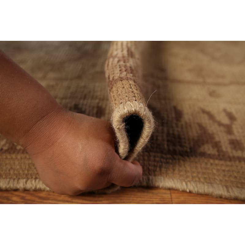 Antique Vegetable Dye Oushak Large Turkish Rug Handmade Wool Carpet - 16'7" x 19'3"