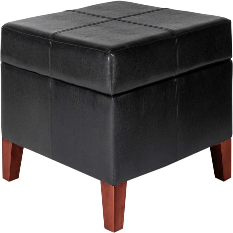 Luxury Large Faux Leather Storage Ottoman