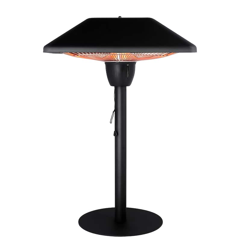 1500W Electric Tabletop Patio Heater, Infrared Electric Outdoor Heater, Portable Heater 5100 BTU - Black