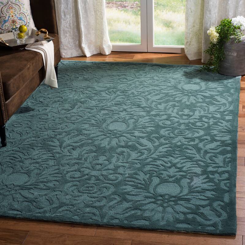 SAFAVIEH Handmade Total Performance Zhana Traditional Oriental Rug - 4' x 6' - Grey/Blue - Rectangle