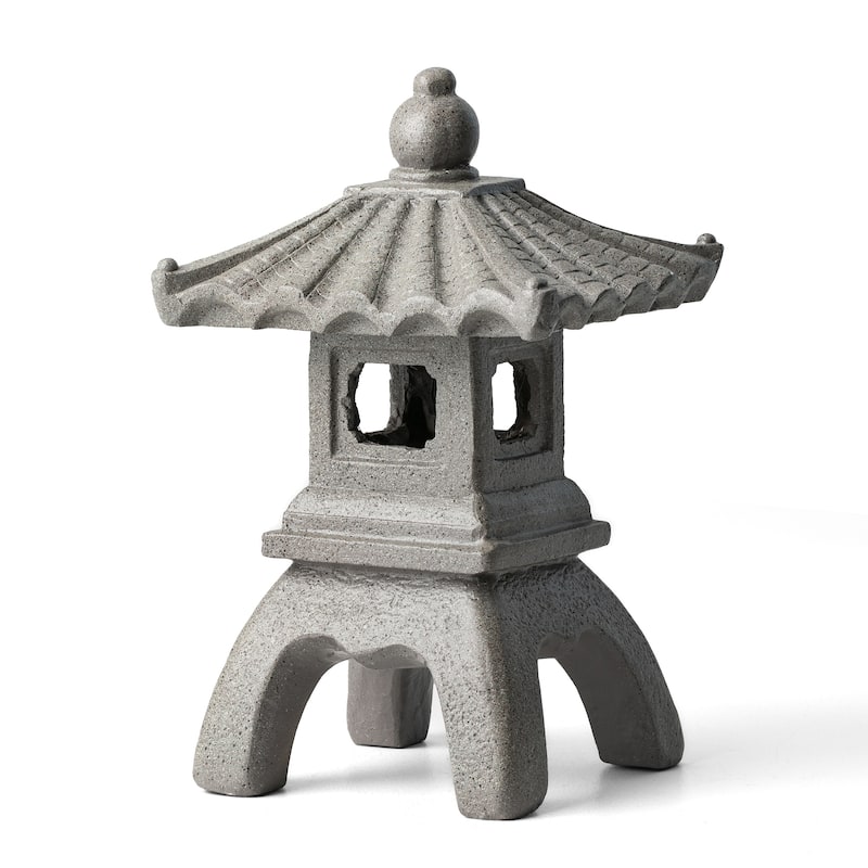 Glitzhome MGO Faux Concrete Pagoda Garden Statue Indoor and Outdoor Decoration