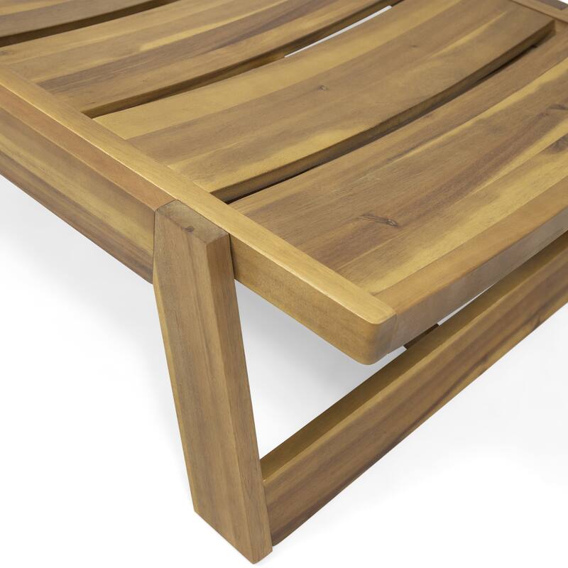 Mahalo Outdoor 2 Piece Acacia Wood Chaise Lounge Set with Side Table by Christopher Knight Home