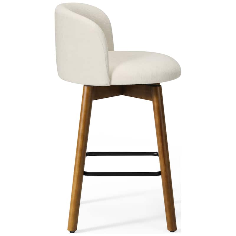 Stansberry 26 Inch Chenille Upholstered Swivel Counter Stool