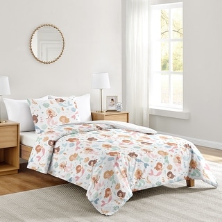 Sweet Jojo Designs Ocean Mermaids Girl 2p Twin Comforter Set Pink Teal Under the Sea Underwater Theme Fairytale Fish Blue Orange