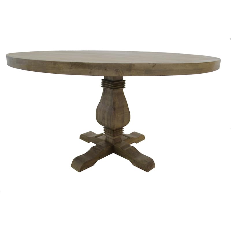 54 wide Round Dining Table in Natural wood finish (with reinforced steel bracket) - 54"W x 30"H x 54"D - Brown - 54"W x 30"H x 54"D