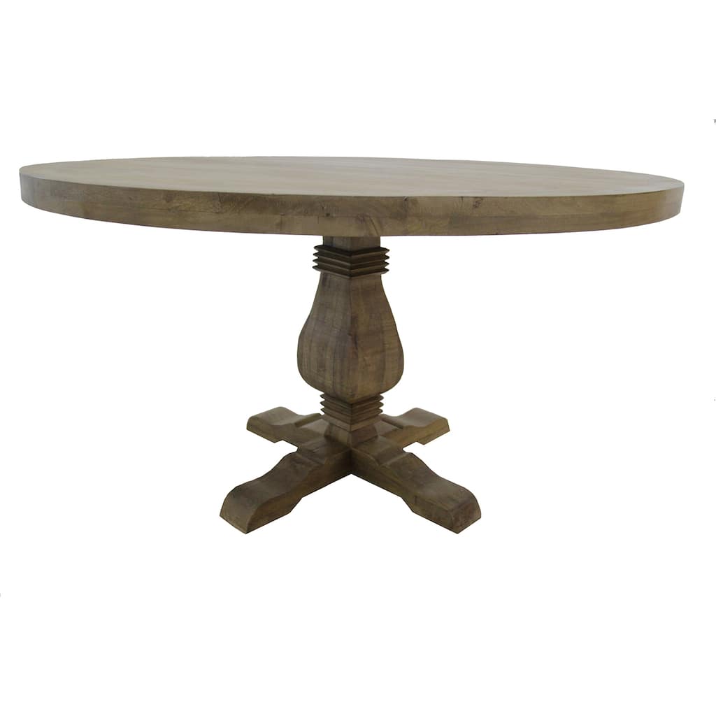 54 wide Round Dining Table in Natural wood finish (with reinforced steel bracket) - 54"W x 30"H x 54"D