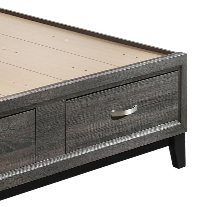 Vallendale Weathered Grey 2-Drawer Storage Bed