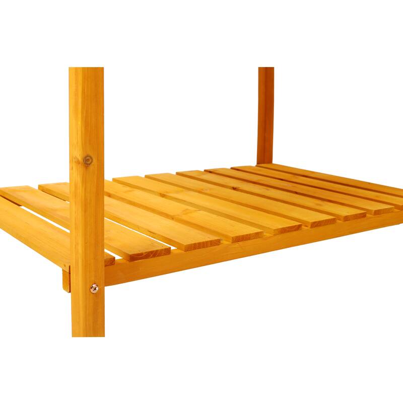 Countryside Style Natural Wood Garden Bed with 8 Grid Dividers and Protective Liner, Suitable for Herb Vegetables Flowers