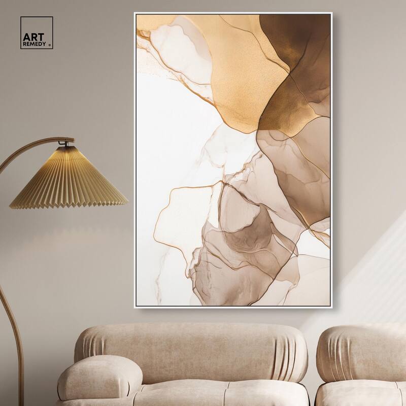 Sepia Silk Streams Canvas by Art Remedy