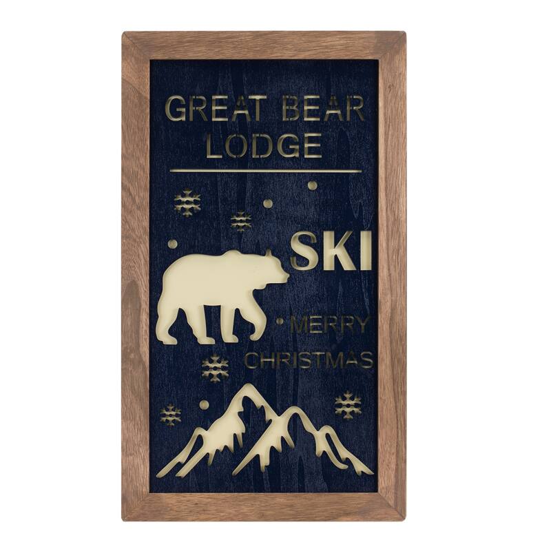 Ski Lodge Plaque Wall Art (Set of 3)