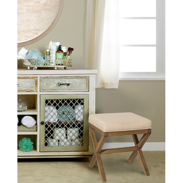 Hillsdale Furniture Somerset Backless Wood Vanity Stool Dark Driftwood Fog 17 x 17 x 18.5 On Sale Bed Bath Beyond 16289373