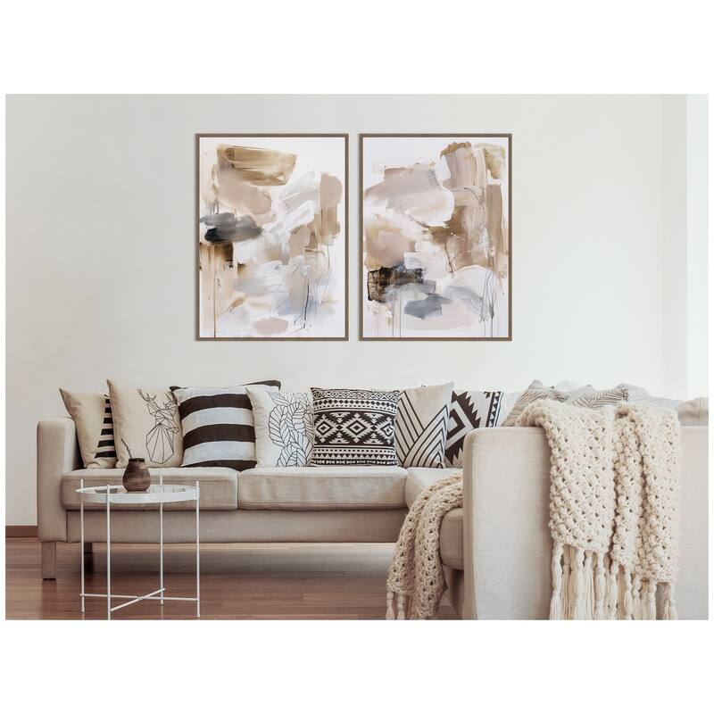Kate and Laurel Earth Form No. 1 & No. 2 2 Piece Framed Canvas Wall Art Set by Amy Lighthall