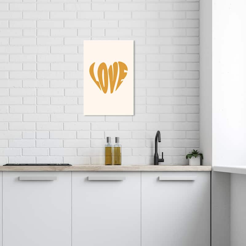 Wynwood Studio Canvas Typography and Quotes The Right Shape of Love Brown Modern & Contemporary Wall Art Canvas Print - 24 x 16