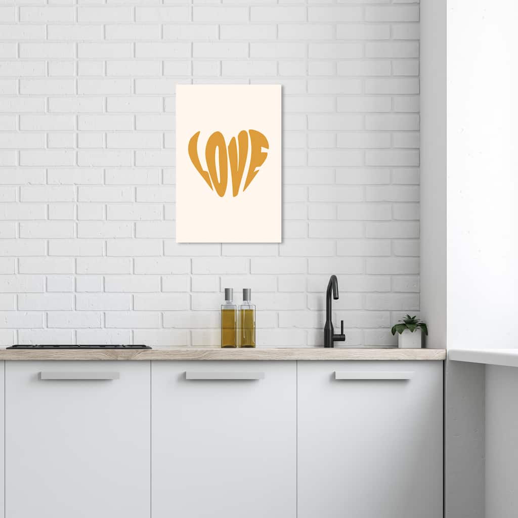 Wynwood Studio Canvas Typography and Quotes The Right Shape of Love Brown Modern & Contemporary Wall Art Canvas Print