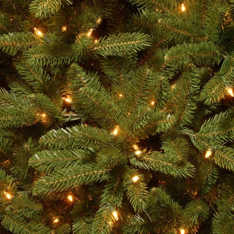 National Tree Company 7.5 ft. 'Feel-Real' Grande Fir Medium Hinged Tree with 750 Clear Lights - 7.5 Foot