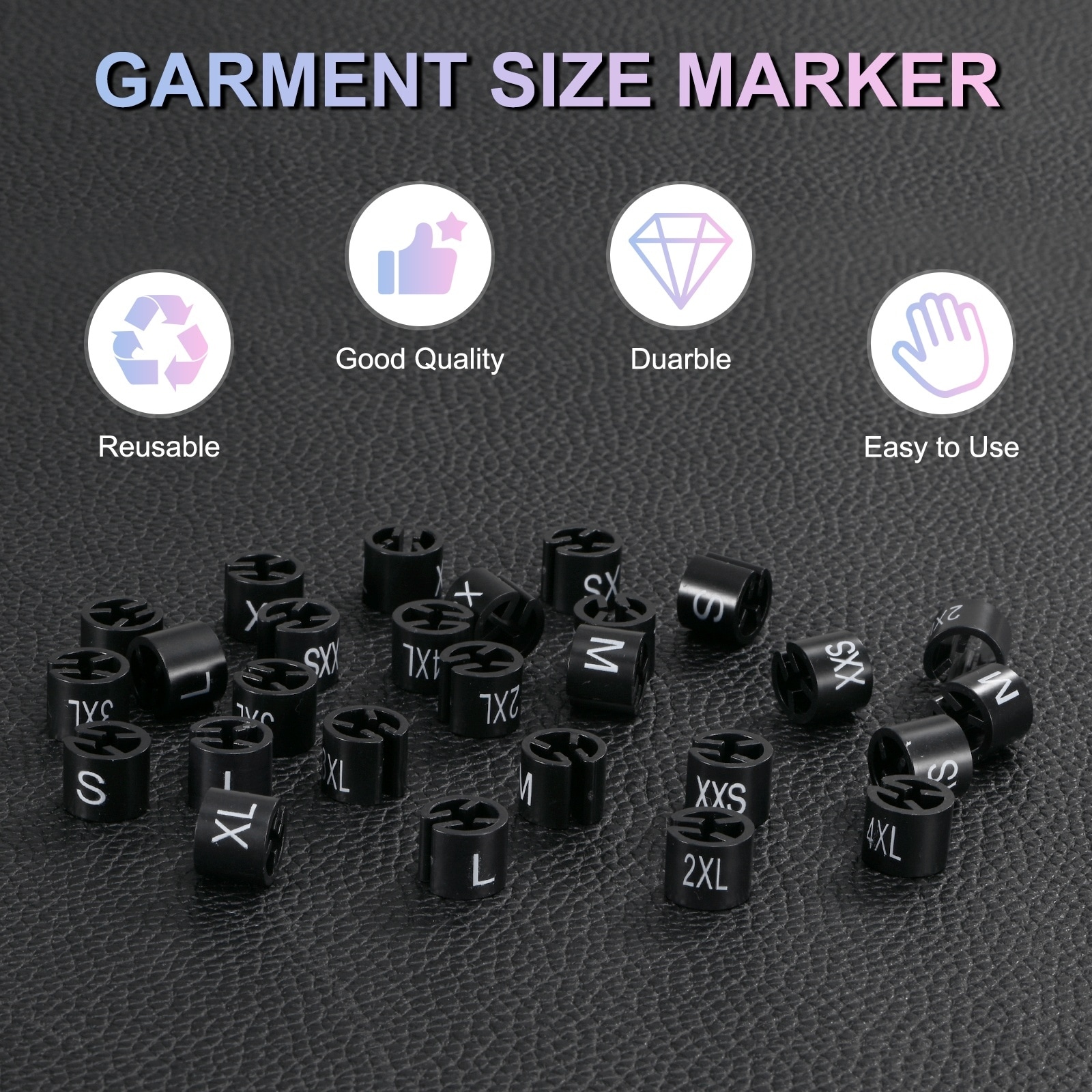 Clothes Hanger Markers, Plastic Tag Garment Color Coded Size Clips Fit Rod for Clothing/Wire Hangers