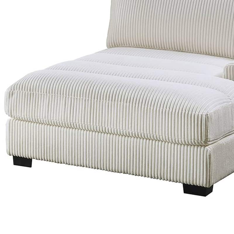 Beige Wide-Welt Corduroy Upholstered Modular Piece
