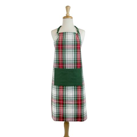 Design Imports Christmas Plaid Chef Kitchen Apron