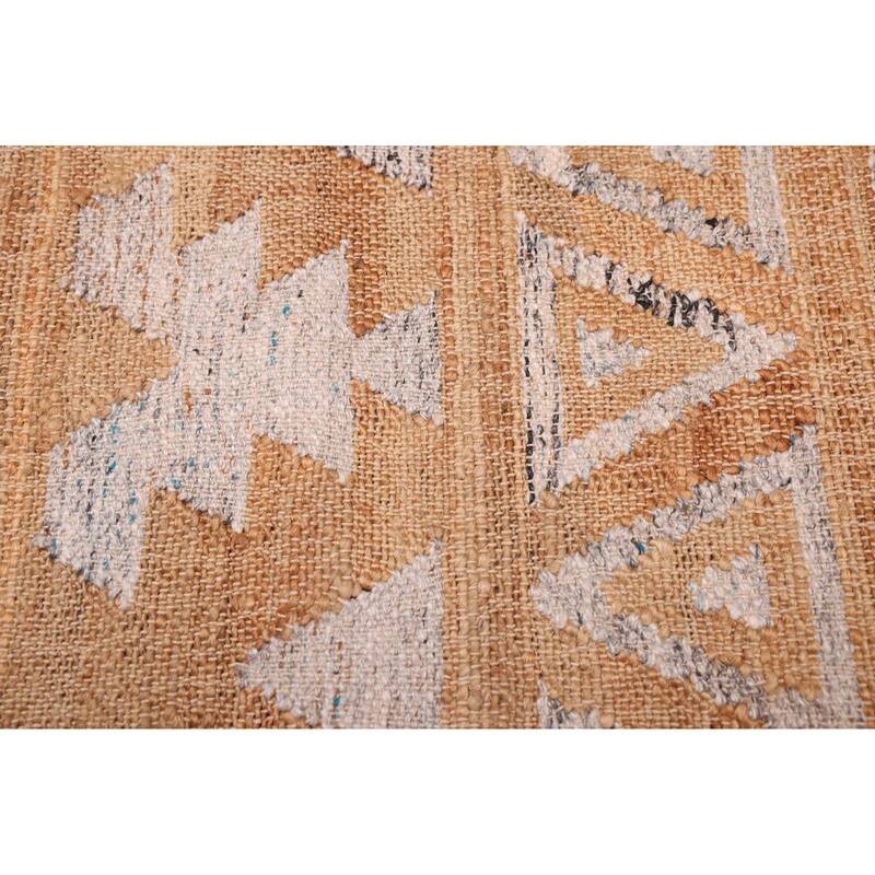ECARPETGALLERY Flat-Weave Palas Denizli Tan Jute, Rayon Kilim - 5'6 x 7'5