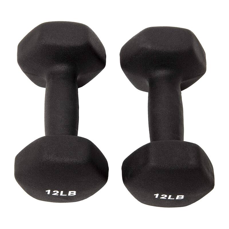 Sporzon! Neoprene Coated 3 Pairs Metal Handheld Dumbbell Weight Set w/ Stand - 13 x 5 x 5 inches
